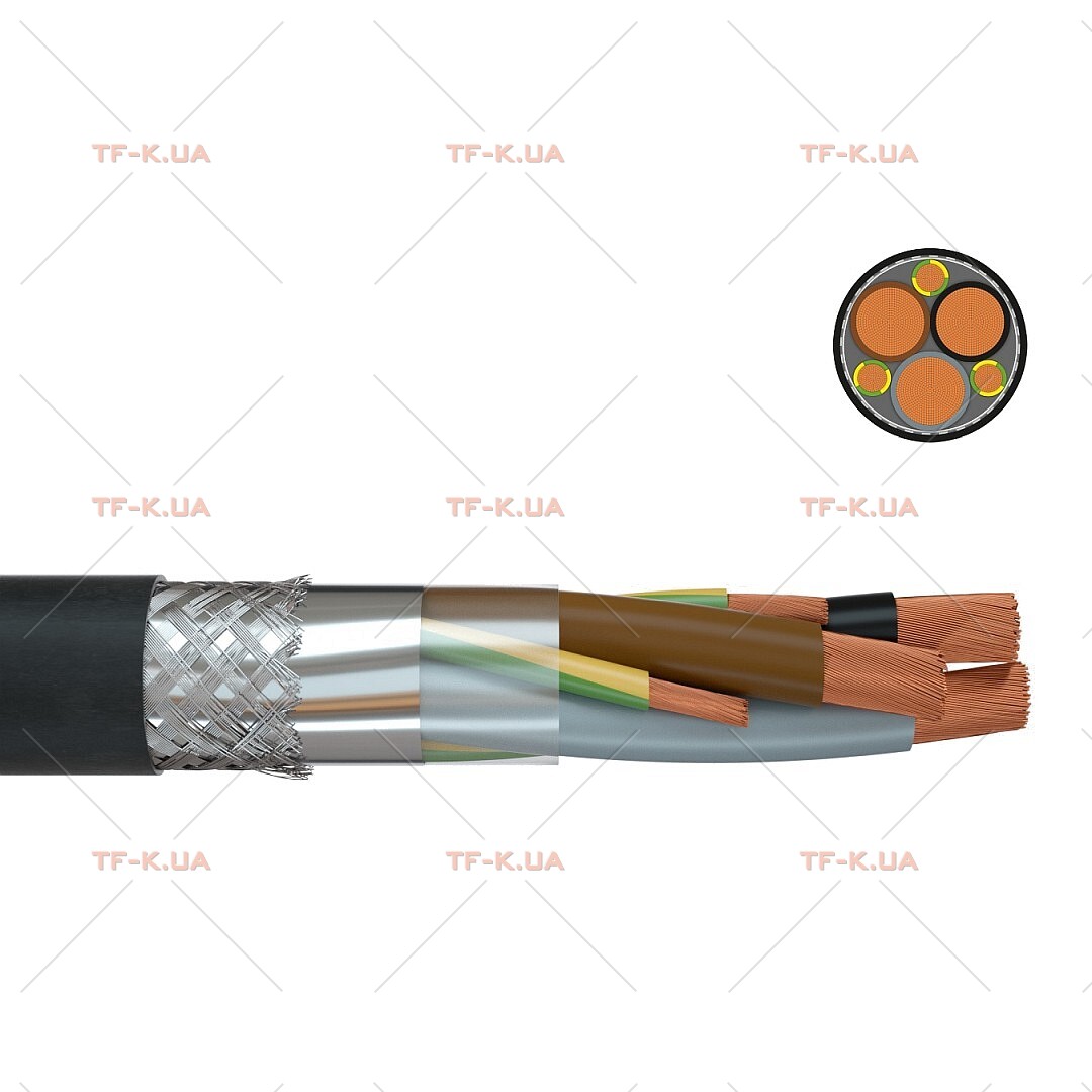 Кабель 2XSL(St)CHv-JB 3X16 + 3G2.5 0.6/1 kV BK burial