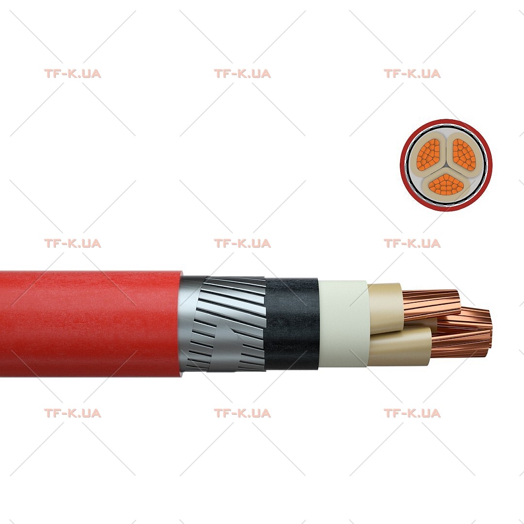 Кабель NYFGY 3X120 SM 3.6/6 kV RD