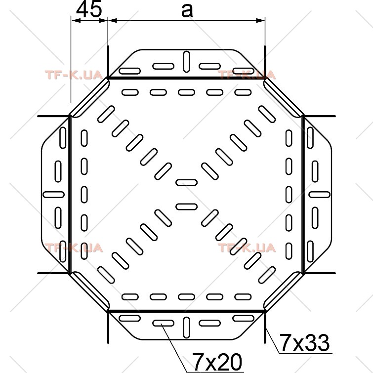 CZKP600H110 Хрестовина, горизонтальна, лотка - Зображення 2