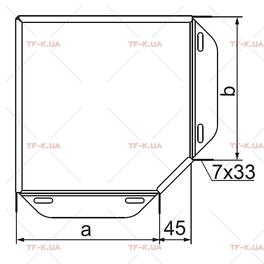 KKBP400H110 Кут 90° горизонтальний , лотка - Зображення 2