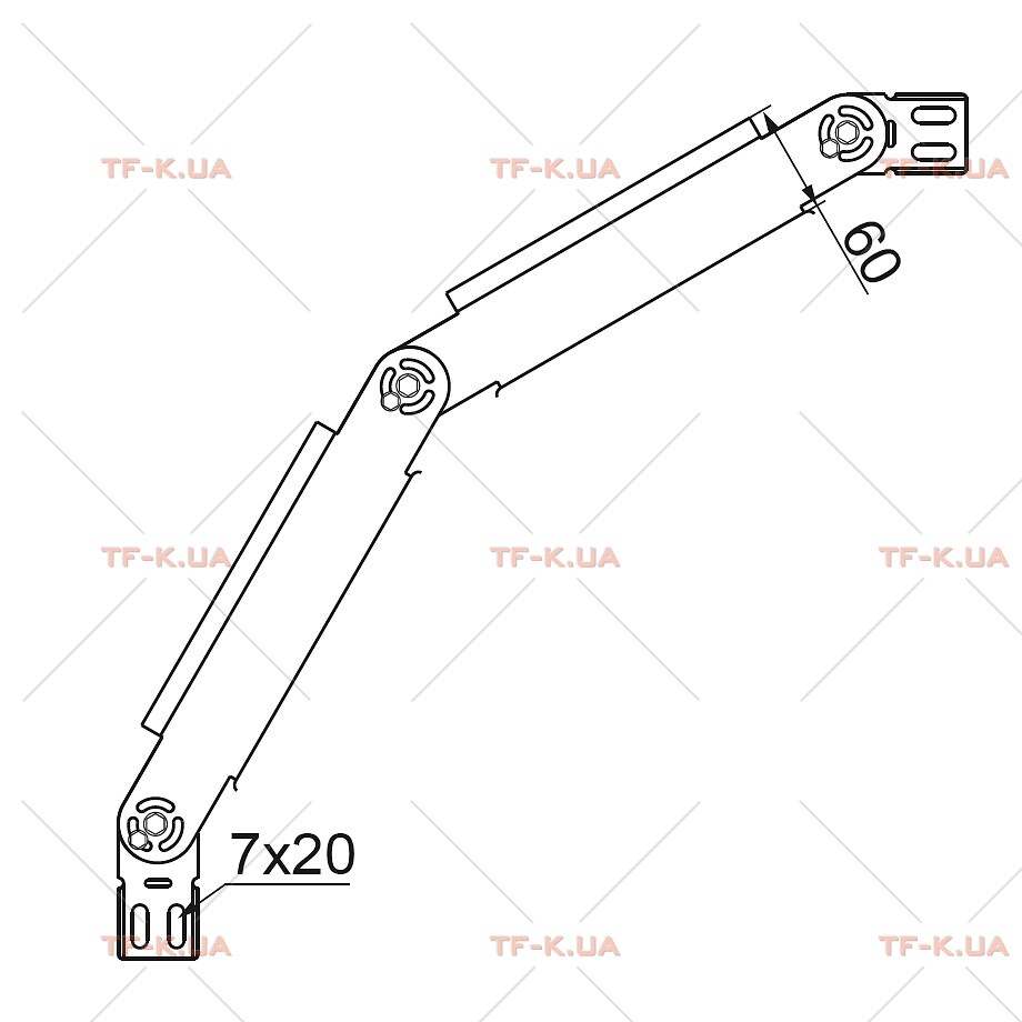 LLBJ150H60 Кут вертикальний, регульований, лотка - Зображення 2