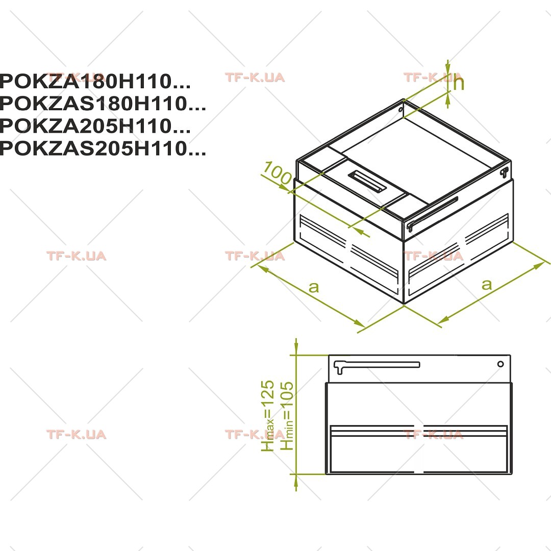 POKZS205H110KE Коробка з кришкою для канала підпідлового - Зображення 4