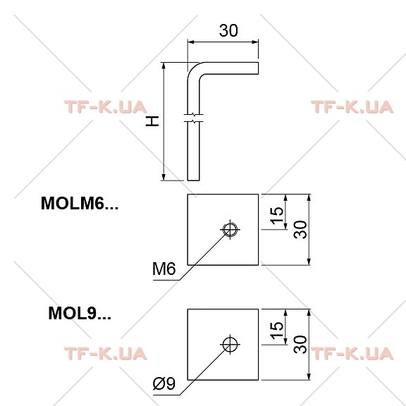 MOLM6H180 Кронштейн L - подібний - Зображення 2