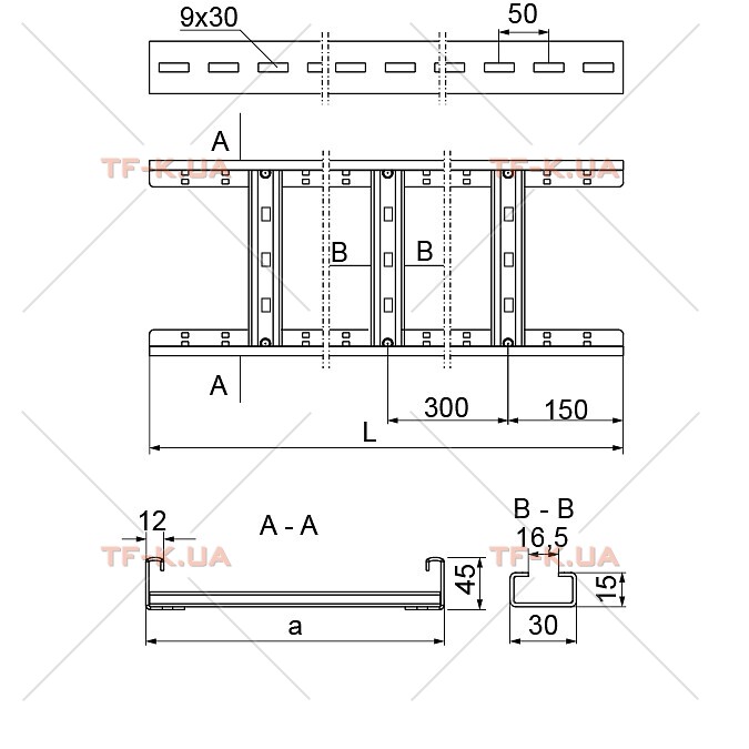Кабельрост 100x45 -1,5мм (DUP100H45/6N) - Зображення 2