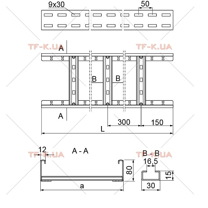 Кабельрост 100x80 -1,5мм (DUP100H80/3N) - Зображення 2