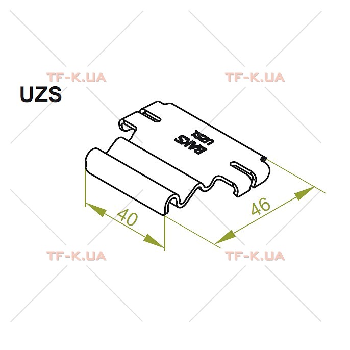 З'єднувач зацепний основи лотка дротяного UZS2 - Зображення 2
