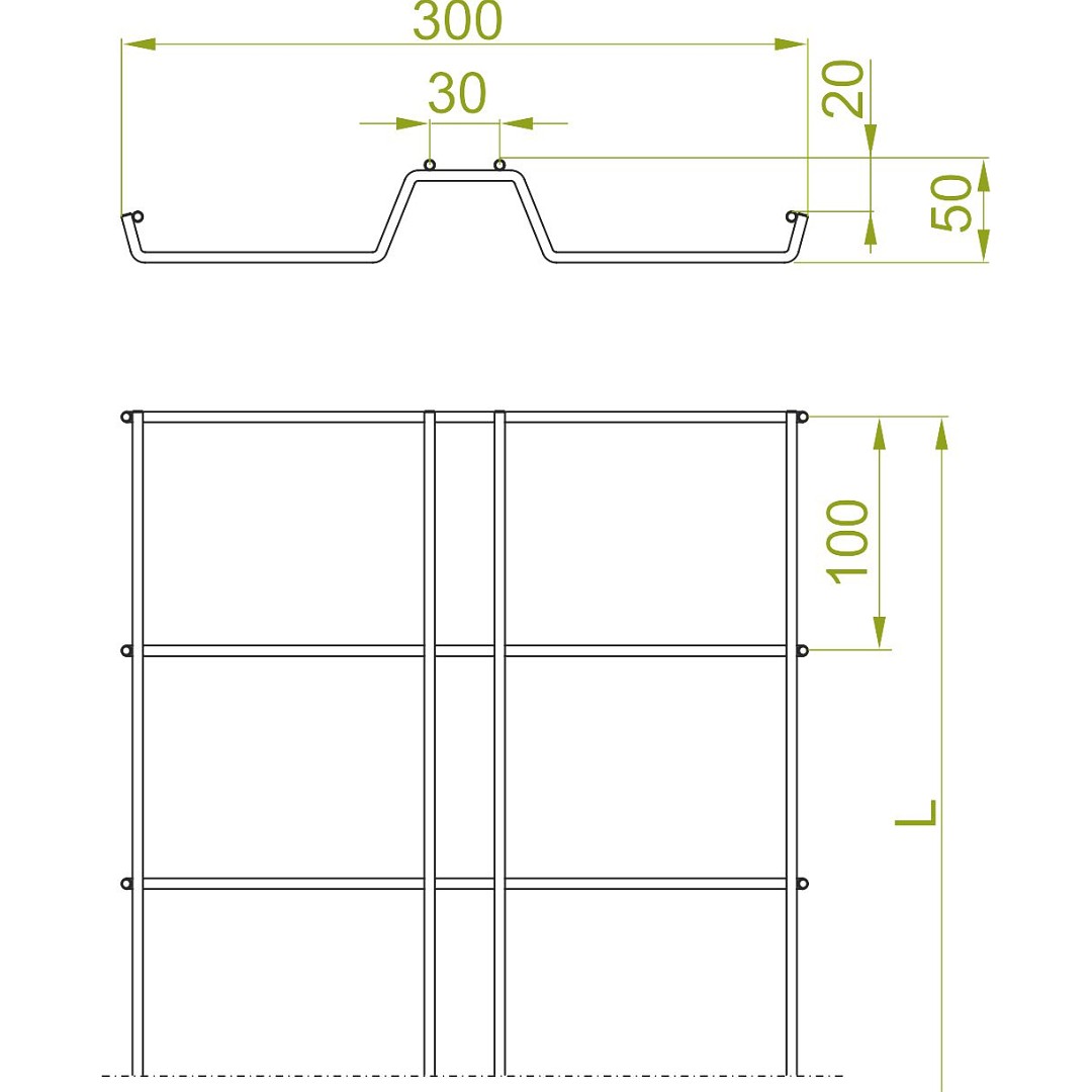 Лоток сітчастий (дротовий) 50x50 (KDSD300H50) - Зображення 2
